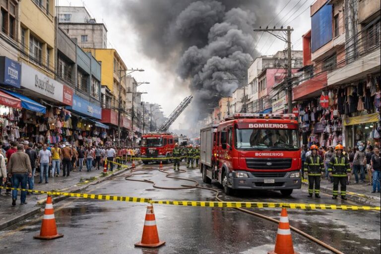 Incêndio atinge loja de artigos infantis no Brás, no Centro de São Paulo