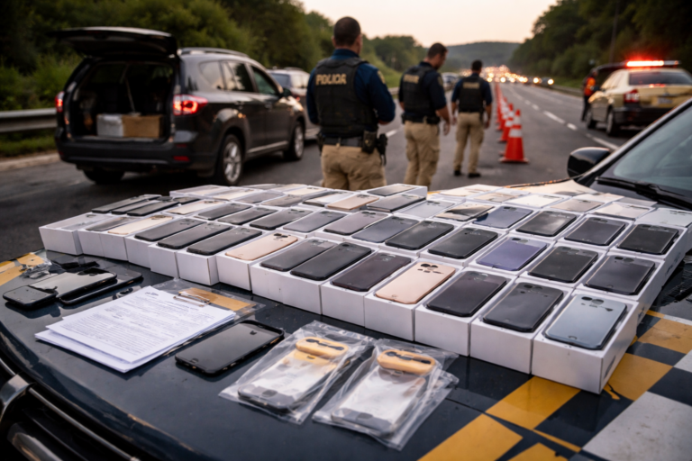 Policial rodoviário federal é preso com 129 iPhones avaliados em R$ 1,5 milhão na BR-116