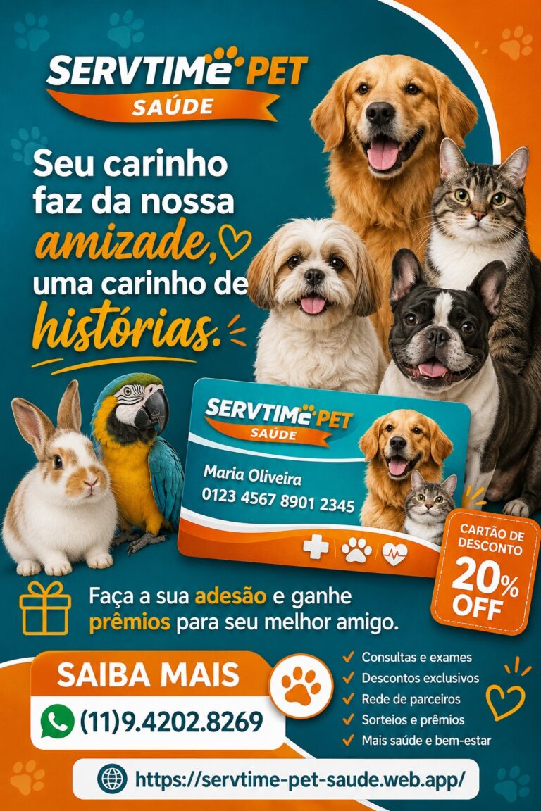 Servtime Pet Saúde transforma cuidado animal em economia, praticidade e proteção para tutores modernos