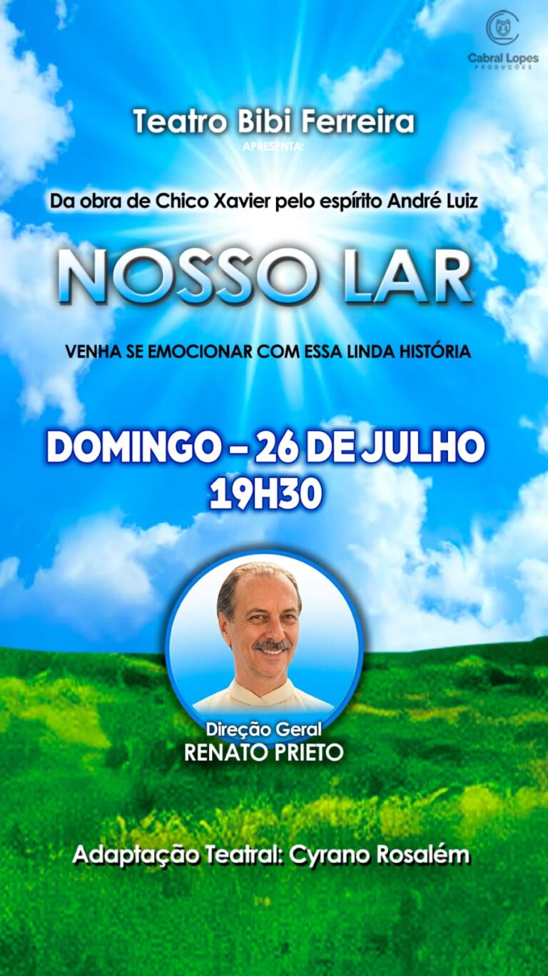 “Nosso Lar” emociona o público em apresentação única no Teatro Bibi Ferreira, em São Paulo